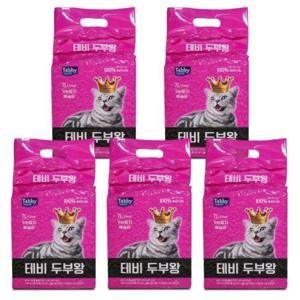 테비 두부왕 가는입자7L 복숭아X5개(1박스) 애묘모래 화장실모래 고양이모래 배변모래 반려묘모래