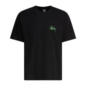 스투시 그린 로고 프린트 크루넥 티셔츠 1905083 0001 BLACK