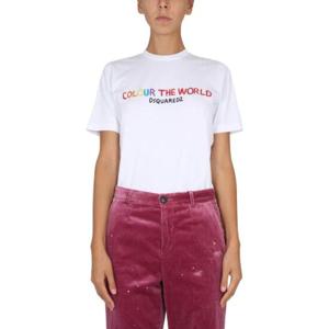 Dsquared2 로고 프린트 크루넥 티셔츠 S72GD0396S24387 100 TP943953041