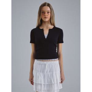 [후아유] 여성 Punching Henley-Neck Sweater WHKAF3795F