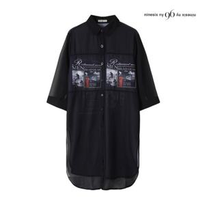 [나인식스뉴욕] 포토 프린팅 롱 시스루 셔츠 (NP6SH017M0)