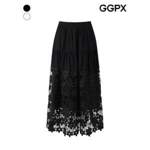 [GGPX]로맨틱 하프 플라워 레이스 스커트 (GP6SK011F)