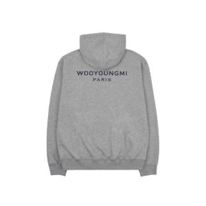 우영미 코튼 블랙 백로고 후드 그레이   22FW W223TS31720G