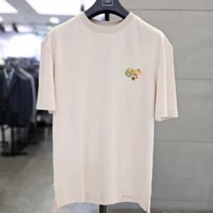 [바쏘]남자 여름 베이지 프린팅 반팔 티셔츠 WSAFY2KR46A