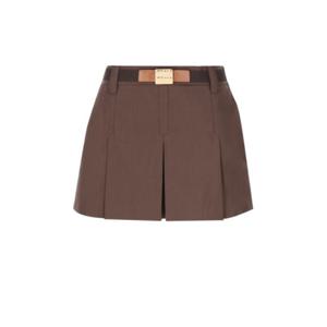 미우미우 숏 스커트 MG248512NSF0324 AI25 BROWN