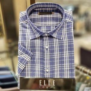[엘르옴므]EBCHR41180_LINEN BLEND 체크반팔셔츠