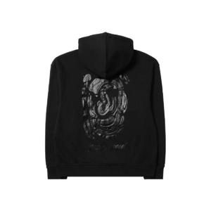 우영미 메탈릭 그래픽 후드 티셔츠 블랙   24FW W243TS34729B