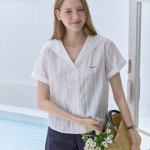 [아워호프] Atelier Marine Collar Blouse - White [H25SM3-BL04-WHI]