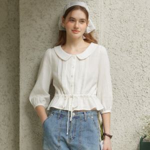 [아워호프] Round Collar Pintuck Blouse - White [H25SP2-BL02-WHI]