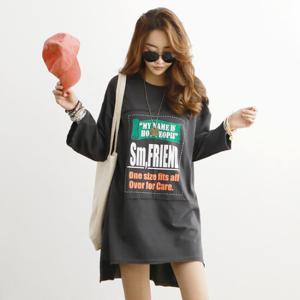 [나크21] (55~120) 쭈리 루즈핏 롱티셔츠 KO11-T-03