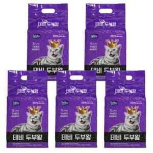 테비 두부왕 가는입자7L 베이비파우더X5개(1박스) 냥이모래 고양이모래 두부모래 반려묘두부모래 고양이화