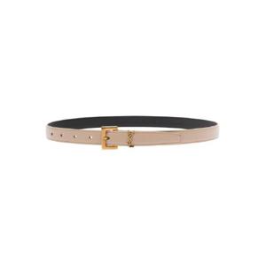 SAINT LAURENT 로고 버클 YSL 베이지 가죽 벨트 여성 Saint Laurent 554465BOO0W2721