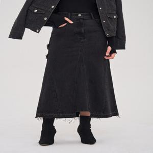 머메이드 라인 데님 스커트