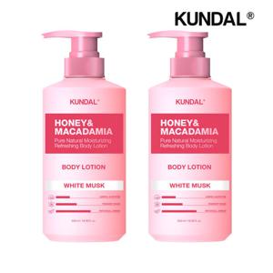 쿤달 쿤달 허니 앤 마카다미아 퓨어 바디로션 화이트머스크 500ml x2개