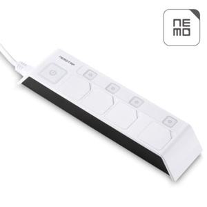 네모탭 네모탭 개별 스위치 디자인 멀티탭  멀티콘센트 4구 3m 블랙