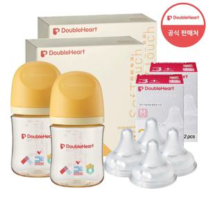 [더블하트]3세대 160ml 헤리티지 트윈팩2개(젖병4개)+젖꼭지4개