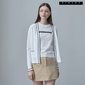 [런칭가 199000원] [SISLEY] 시슬리 컬러라이닝 가디건 + 로고포인트 니트탑 세트