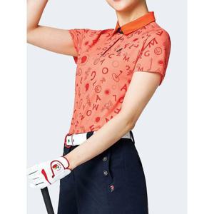 [마코](여성)멀티 패턴 카라 반팔 티셔츠_MLW2TS15