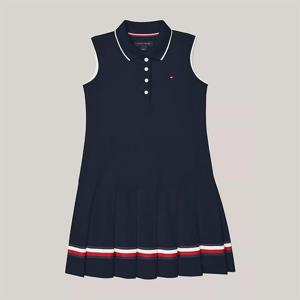 [해외배송] 타미힐피거 걸즈 슬리브리스 Polo 드레스 Navy