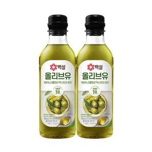 [CJ]백설 압착올리브유 500ml x2개