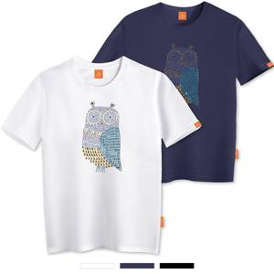 엘라모 큐빅부엉이 반팔 티셔츠 남녀공용 빅사이즈 S~4XL