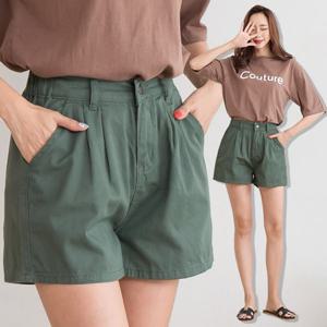 [토마토팩토리] 뒷밴딩 핀턱 코튼팬츠 반바지/4부/숏