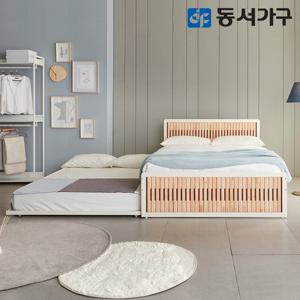 동서가구 포리 편백나무 슬라이딩 이층침대 Q+Q (9존독립) DF641346