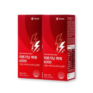 [휴온스] 아르기닌 파워 6000 고함량 L-아르지닌 블루베리맛 액상 15포 × 2박스, 1개월분