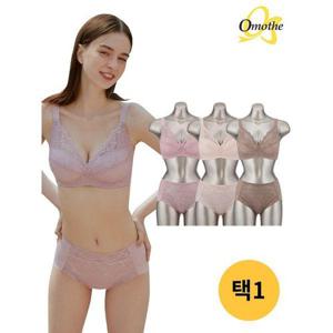 [오모떼]냉감 한겹보정 레이스 브라렛팬티 3SET/택일
