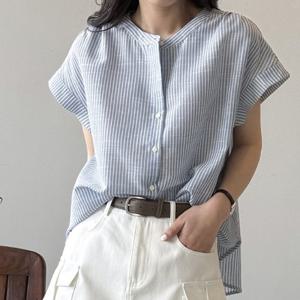[블랙퀸] 테이디 스트라이프 루즈핏 셔츠 blk003599