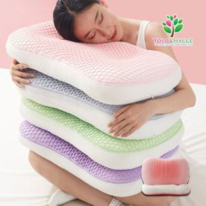 [욜로앤휘게] 여름필수 냉감통풍 TPE 대형 아이스쿨 양면 벌집구름베개 땅콩형 1개