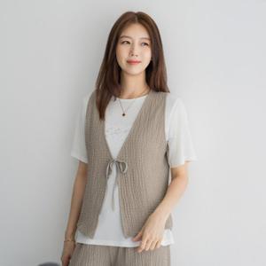 엄마옷 마담4060 나디썸머끈조끼-QVE2505004-