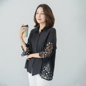 엄마옷 마담4060 블랑레이스셔츠-QBL2505032-