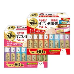 이나바 챠오 스고이 유산균 츄르 14g x 60P 버라이어티 고양이간식