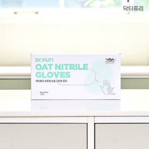 닥터퓨리 니트릴위생장갑 3.2g 다운블루100매 귀리코팅 파우더프리 (사이즈 선택)