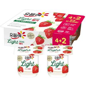 빙그레 요플레 라이트 딸기 80g 6입 x 3개(총18개) 떠먹는 요구르트