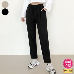 [가비진] 여성용 밴딩 스판 편안한 일자 슬림핏 트레이닝 팬츠 바지
