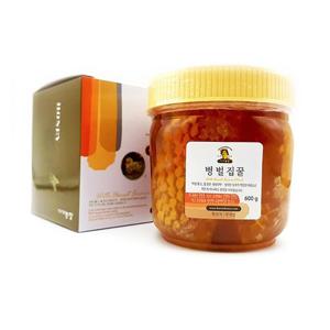 [자연맛남] 국내산 토종방식 꿀 병 벌집꿀600g(병포장)