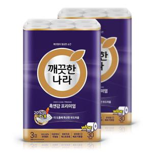 깨끗한나라 촉앤감 프리미엄 화장지 30m 30롤 2팩