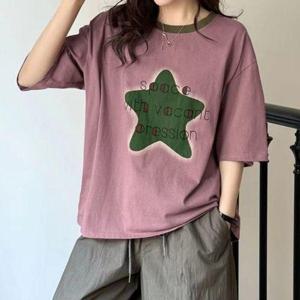 [디얼마미]스타 나염 티 /마담 미시 중년 여성 빅사이즈 40대 50대