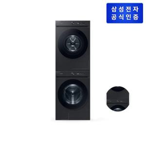삼성 Bespoke AI 세탁기+건조기 24/17kg+상단 설치 키트 WF24CB8650BV7N