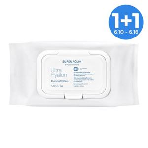 [미샤] 수퍼 아쿠아 울트라 히알론 클렌징 오일 티슈 대용량 70매/362ml
