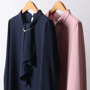 펄 타이 장식 블라우스 202I142S 빅사이즈 여성