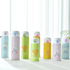 1+1 원터치 보온병 2중 진공 스텐 보온물병 텀블러 풍냥이 멍지 500ml 세트