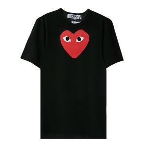 [꼼데가르송] 남성 하트 반팔 티셔츠 AZ P1T112 051 BLACK