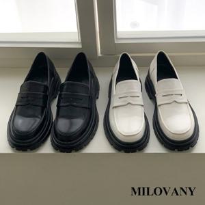 [밀로바니] 데일리 플랫폼 쿠션 통굽 몰드 여성 키높이 기본 페니 로퍼 4cm