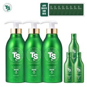 TS골드플러스샴푸500g*3개+TS골드플러스샴푸100g*3개+TS저스트샴푸 6g*8개
