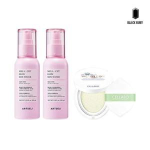 [기타 (뷰티)]아트델리 멜라컷 글로우 선워터 100ml x2 + 셀라보 선쿠션 시즌2 23g