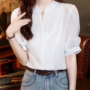 [블랙퀸] 레이나 셔링소매 입체체크 블라우스 blk003634
