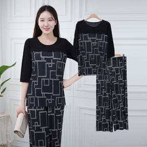 여성 엄마옷 인견플리츠 7부 상하세트홈웨어 HS106132 중년여성의류/50대/60대/마담/빅사이즈/할머니옷